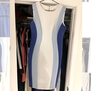 Calvin Klein Suit Dress White and Blue